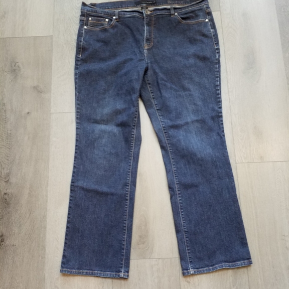 CK womens dark blue stretch denim bootcut jeans size 20W - Picture 13 of 13